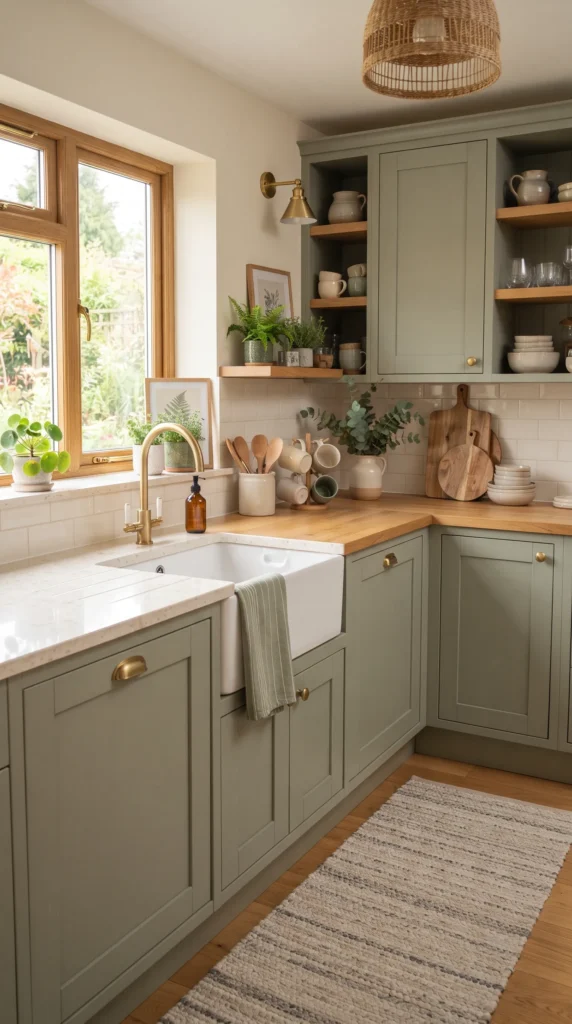 Cozy_sage_green_kitchen_decorated