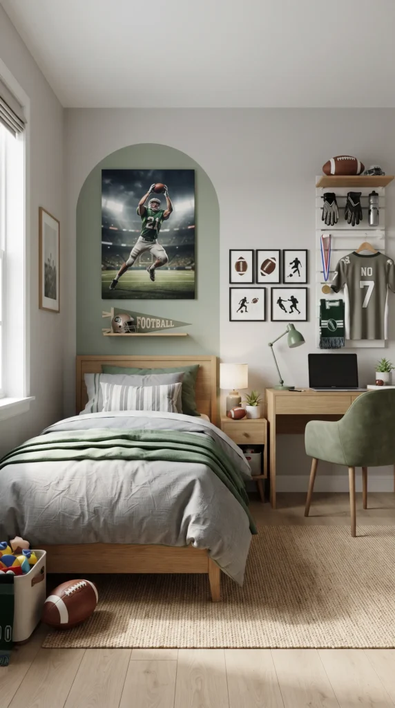 Arranging_football_artwork_in_be