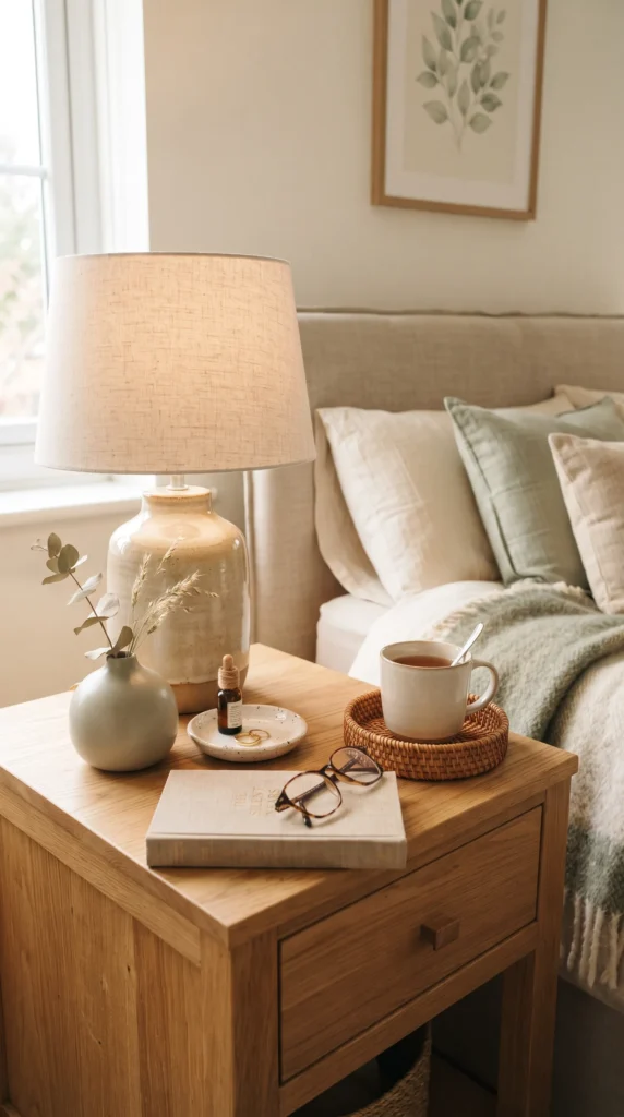 Bedside_table_with_lamp_and