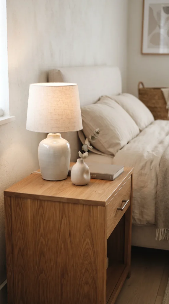 Bedside_table_with_lamp_and