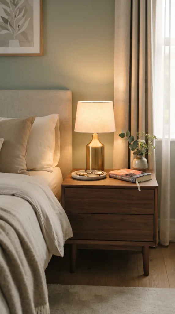 Clean_bedside_table_with_lamp_