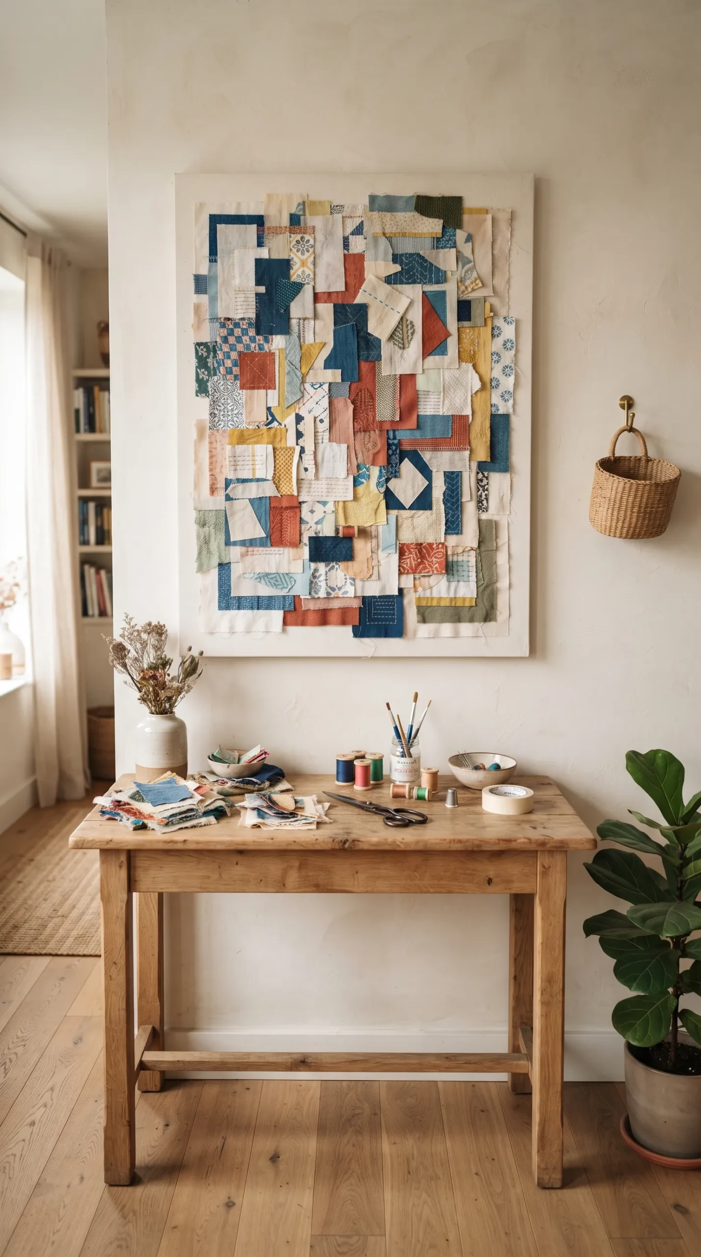 Fabric_scrap_wall_art_display_