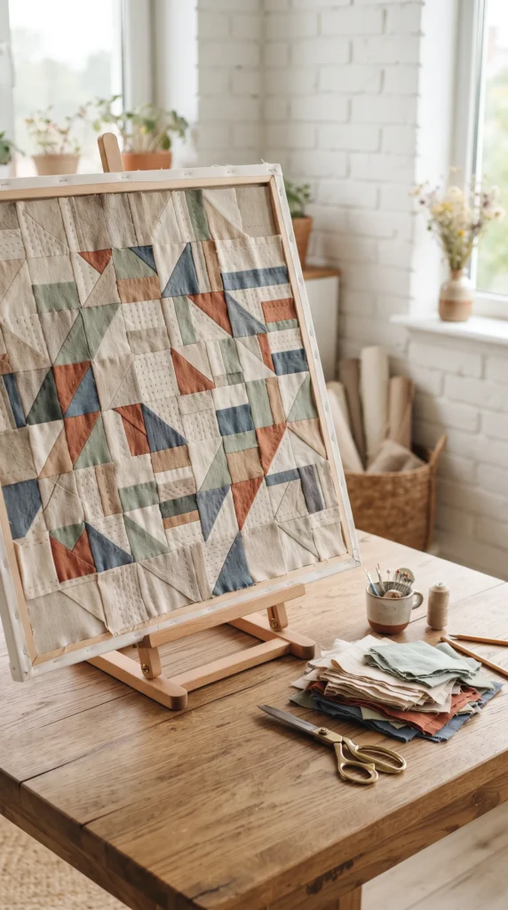 Fabric_scraps_arranged_on_canvas_