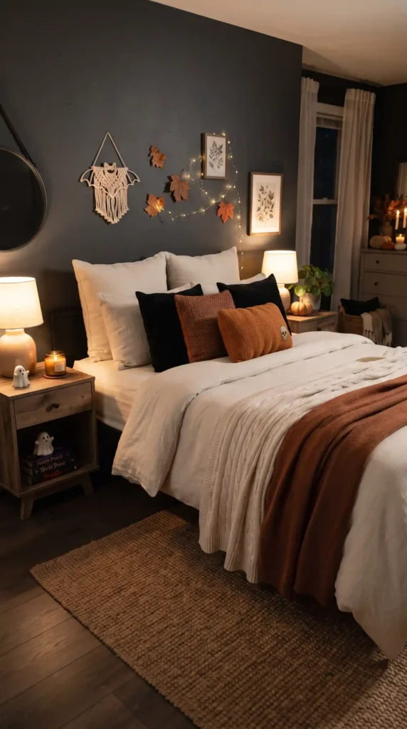 Halloween_bedroom_with_cozy_bedding_