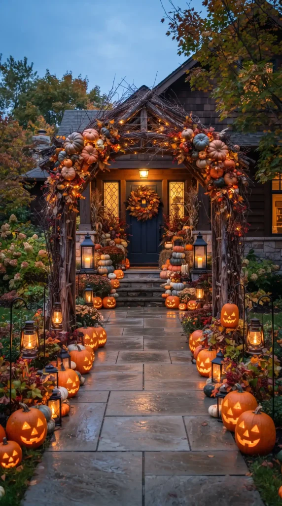 Halloween_front_yard_with_pumpkins_