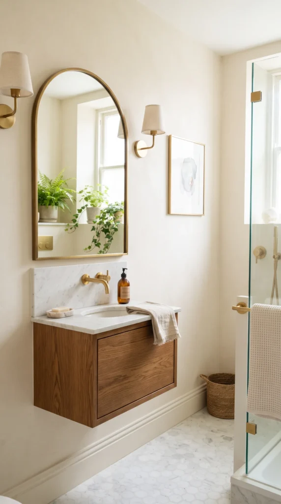 Mirror_mounted_on_bathroom_wall_
