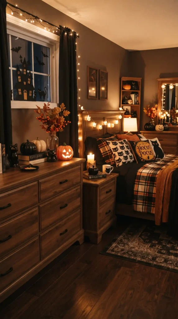 Cozy_Halloween_bedroom_decorated_