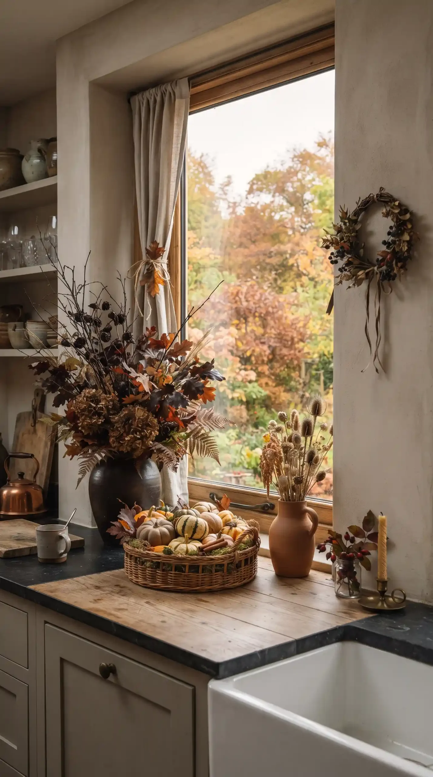 Cozy_kitchen_window_Halloween_decor_