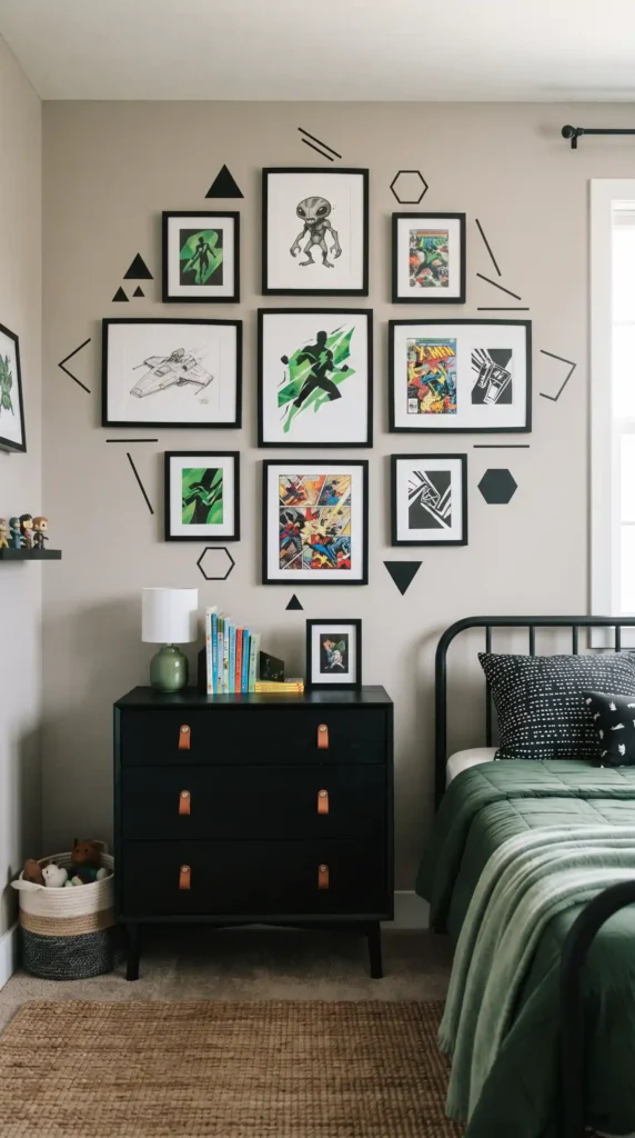 Decorating_walls_with_superhero_art_