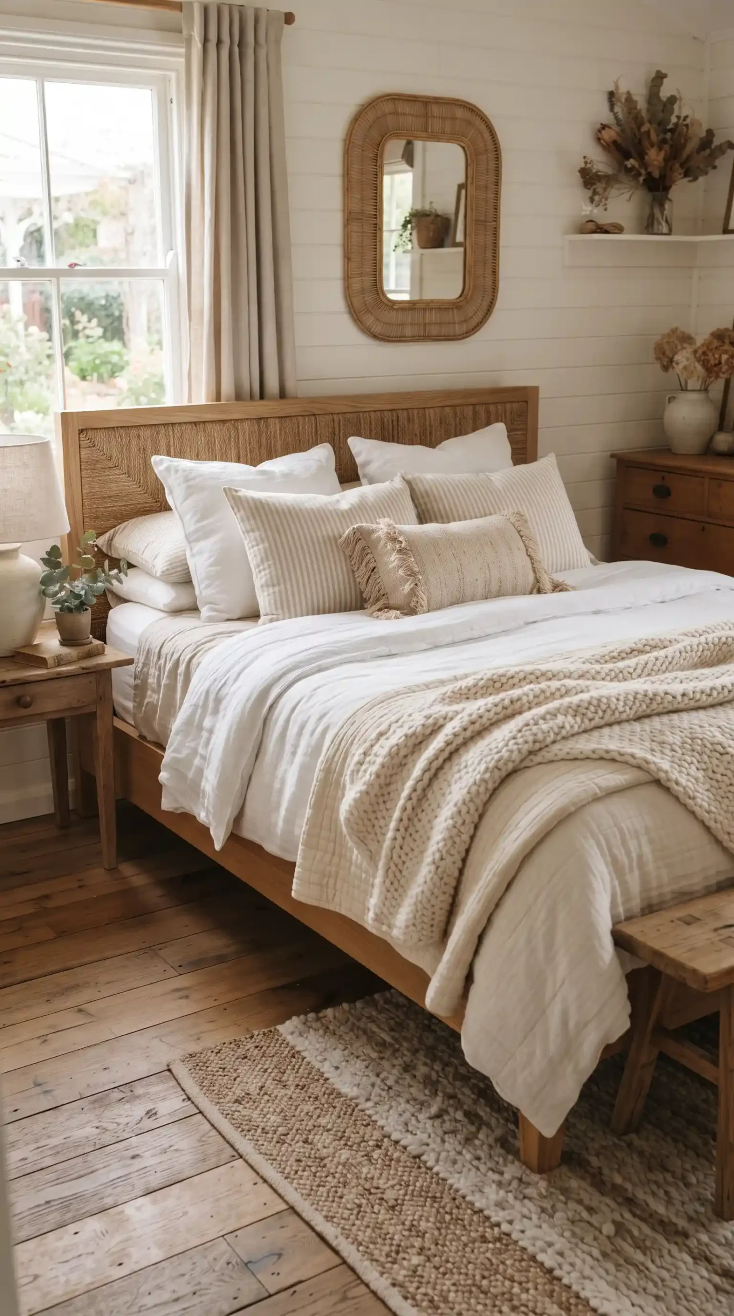 Farmhouse_bed_with_natural_bedding_