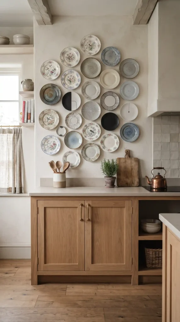 Stylish_kitchen_plate_wall_display_