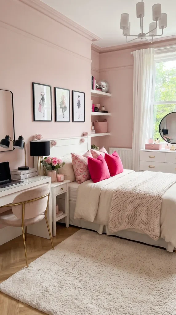 Teen_bedroom_pink_color_palette_
